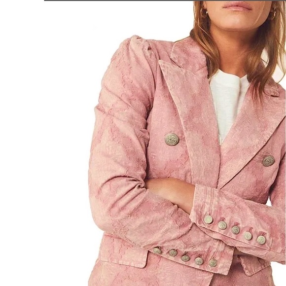 Free People James Vintage Blazer in Washed Pink. Size Small. - Picture 2 of 9